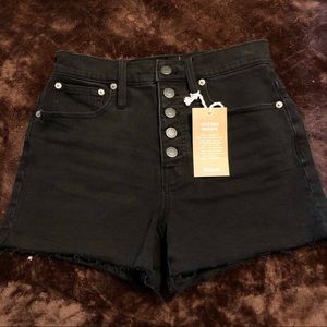 NWT Madewell Black Denim Shorts Size 25